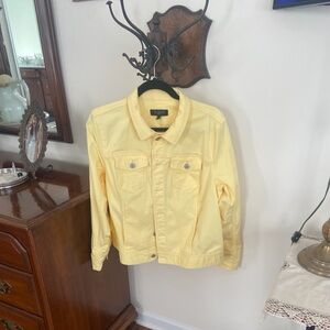Talbots Pale Yellow Denim Trucker Jacket